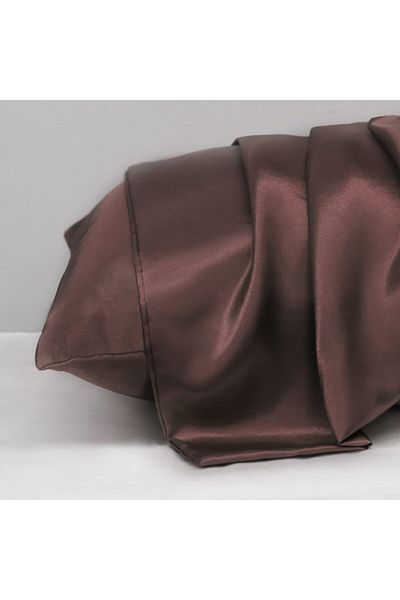 pistore Калъфка за възглавница от кафяв копринен сатен 50 x 70, 1 брой