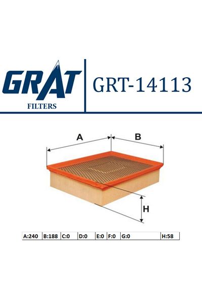 GRAT Air Filter ( Opel: Vectra B 2.0d )grt-14113 Grt-14113