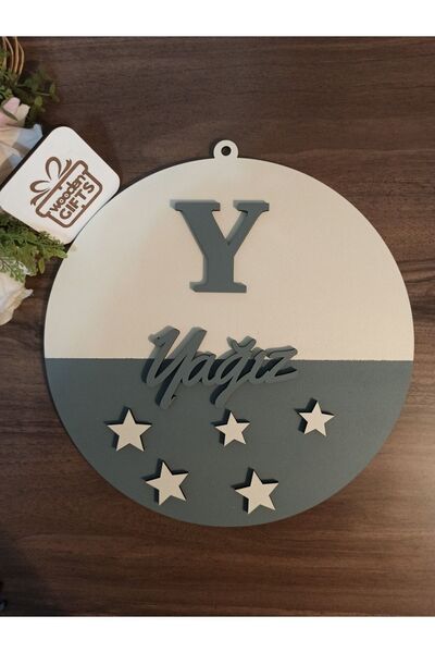 woodengifts ÇOCUK VE BEBEK ODASI HARF ÜZERİ İSİMLİ KAPI VE DUVAR KAPI SÜSÜ PA...