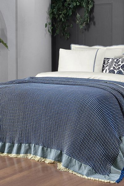 Sarev Iona Double Duvet Cover and Bedspread Set - 100% Cotton