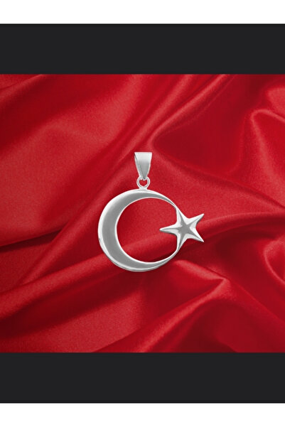 bymissmücevherat 925 Ayar Gümüş Ayyıldız Model Erkek Kolye Ucu