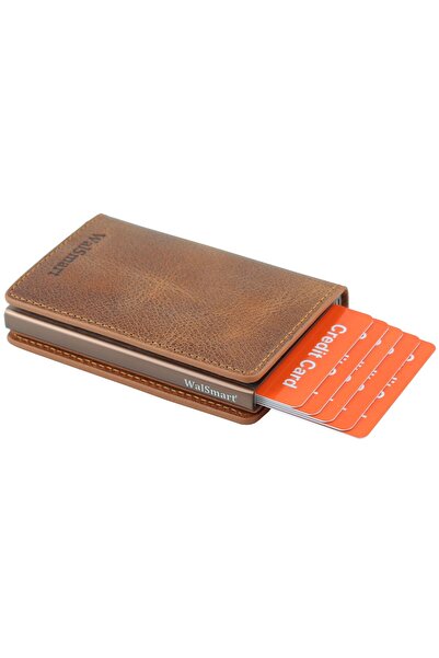 WalSmart كتاب محفظة جلدية مجنون مع آلية ذكية