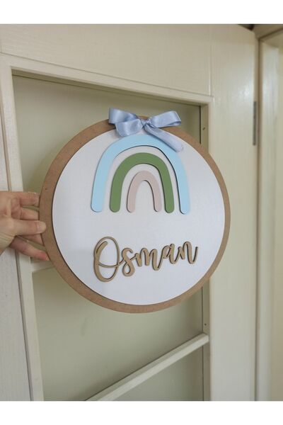 woodengifts ÇOCUK VE BEBEK ODASI HARF ÜZERİ İSİMLİ KAPI VE DUVAR KAPI SÜSÜ PA...
