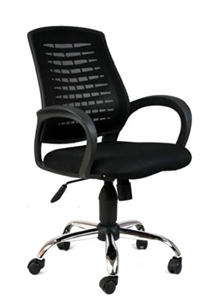 Porziyon Comfy çalışma sandalyesi ofis koltuğu siyah krom