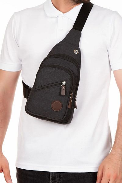 Torz Canvas Men's Messenger Bag Cross Single Arm Water Resistant Chest Shoulder Bag with Headphone Outlet
