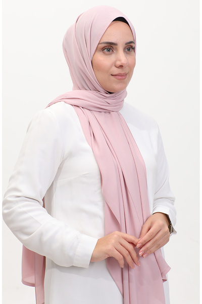 sefamerve 81048-36 شال شيفون عادي بلون البودرة الخفيفة