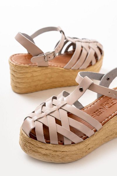 Aymood 684-02 Beige Orthopedic Genuine Leather Women's Sandals - Padding