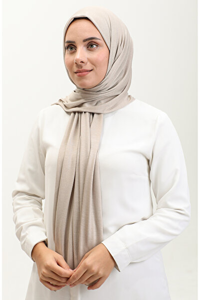 sefamerve Világos Mink sima fésült pamut kendő - 90160-04