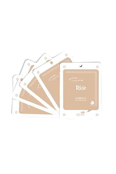 Mjcare On Rice Extract Mask - Rice Extract Face Mask Pack of 5
