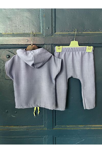 Terry Baby Boy Set - Linen Shalwar