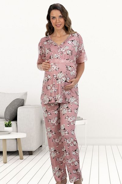 Bella Linda Pregnant Viscose Pajama Set - Buttoned