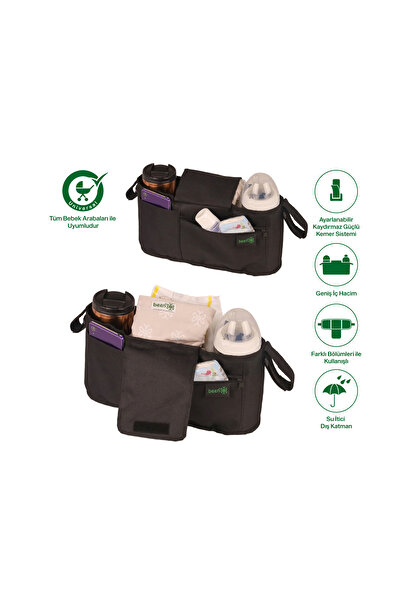 Been Bebek Arabası Organizer Çanta + Pratik Alt Değiştirme Matı Set