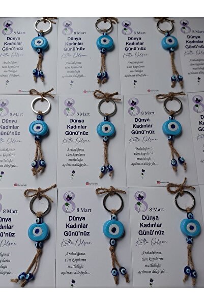 Lilamor 20 Adet 8 Mart Dünya Kadınlar Günü Hediyesi Nazar Boncuklu Anahtarlık