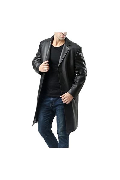 NYC GİYİM TEKSTİL Long Genuine Leather Zik Jacket
