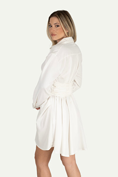 RUCHA Drapeli Gömlek Elbise