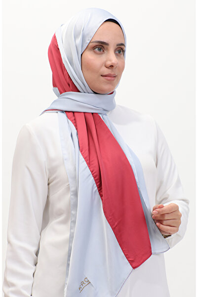 sefamerve Three Colored Roe Shawl - Light Blue Pomegranate Flower 81049-20