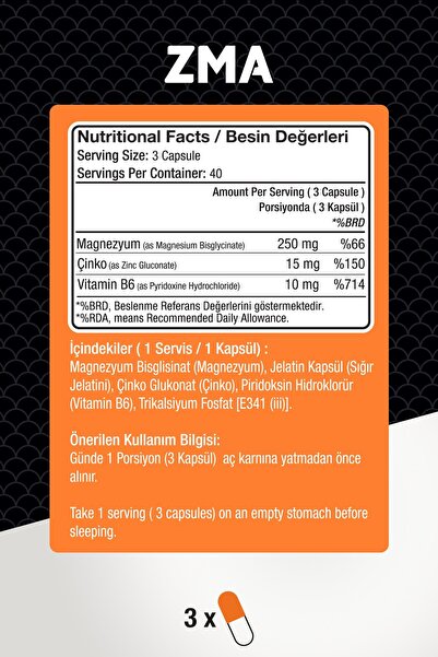 Effive Nutrition ZMA 120 Kapsül