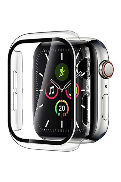 mimtec Apple Watch 1 2 4 5 6 7 8 9 10 Se Serisi 44 Mm Uyumlu 360 Tam Koruma Şeffaf Silikon Kılıf
