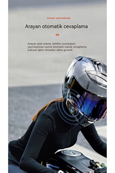 Dynego Y80 2x Telsiz 1km Aktif Ses Önleyici Motosiklet Kask Kulaklık Intercom Işıklı Motorsiklet Interkom