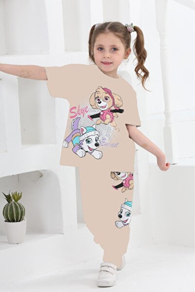 BUUFUU طقم بدلة رياضية مزدوجة مطبوع عليها شخصيات كرتونية للفتيات