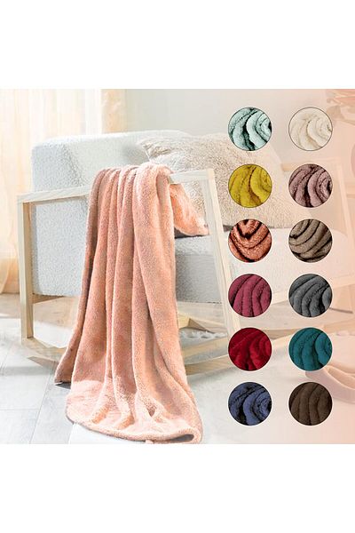 English Home Weiche Plüsch-Fleece-Überwurfdecke – für Couch, Sofa und Bett, super gemütlich.