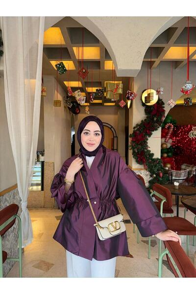 tafta Lara Ceket Vişne