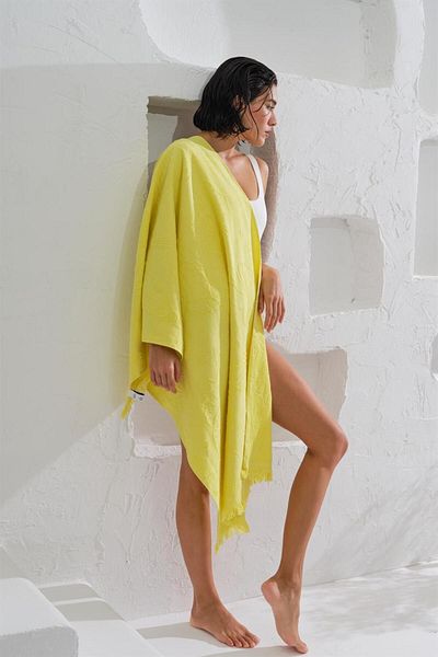 Homelover منشفة بحر للشاطئ بتفاصيل شرابة من القطن 100% ستيلا 70 × 150