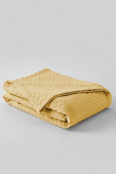 ŞENER HOME CottonBox Double Pique - Yellow Crystal Pattern, 100% Cotton, 220x230 Cm