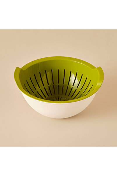 Bella Maison Handle Kaseli Süzgeç Yeşil (25,5x25,5x10,8 cm)