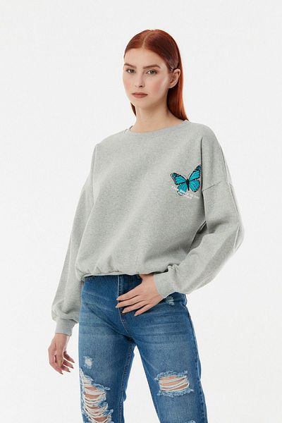 Fulla Moda Μπλούζα Oversize με στάμπα πεταλούδας
