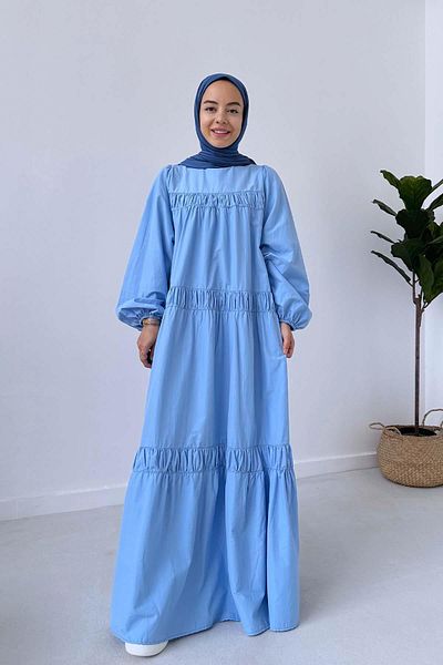 Ka Hijab Rochie hijab confortabilă din poplin albastru
