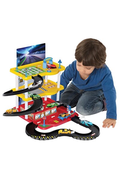 Dede Oyuncak 3-Tier Garage Play Set Toy Road Set Parking Lot with Cars -3068