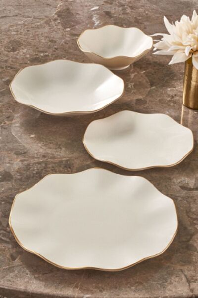 Güral Porselen 24 Parça Nesrin Mat Gold Yemek Takımı Nes24y430gd