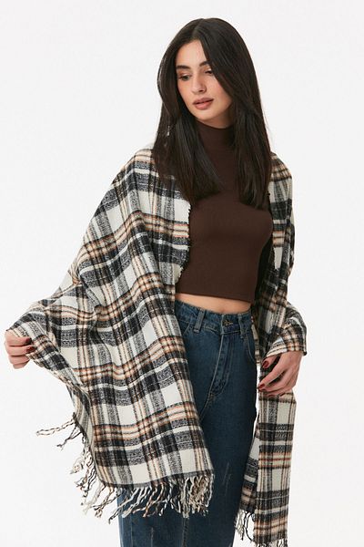 Fulla Moda شال منقوش ناعم ومزخرف