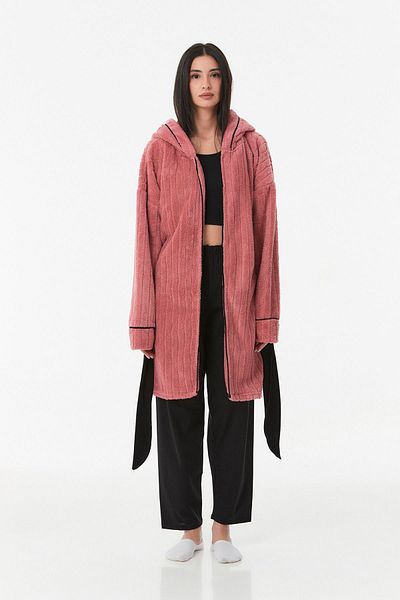 Fulla Moda Κεντητό Fleece Peignoir