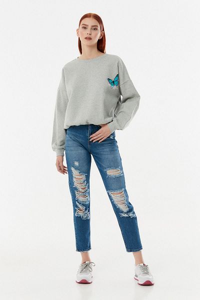 Fulla Moda Μπλούζα Oversize με στάμπα πεταλούδας