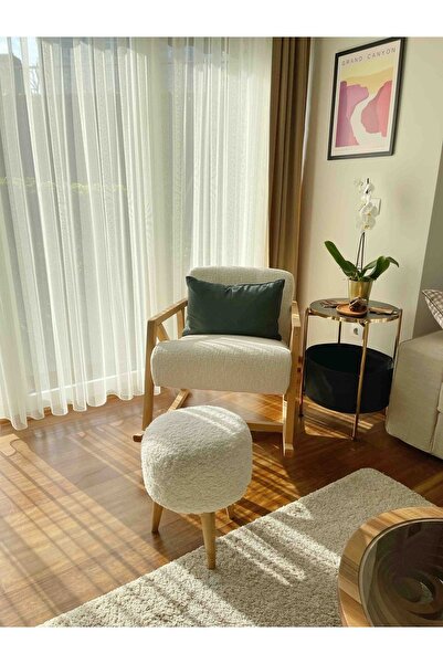 S Home Design Concept Coco Puf, Peluş, Beyaz