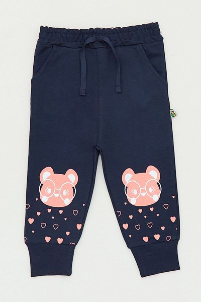 Fulla Moda Teddy Bear Printed Girls' Sweatpants with Elastic Legs