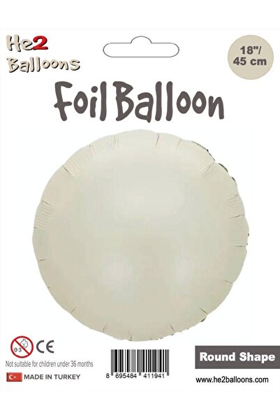 MFM Στρογγυλό μπαλόνι μπεζ κρέμα φύλλο