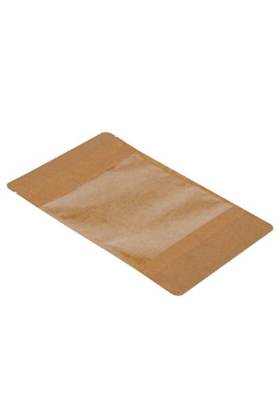 Packanya 16 Cm x 27 Cm + 4 Cm -200 Adet Kraft Geniş Pencereli Doypack