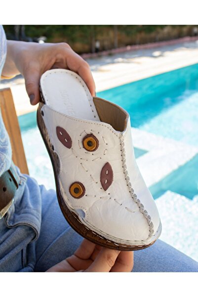 CONSUELO Orthopedic Wedge Heeled Leather Slippers 11407