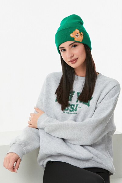 Fulla Moda Teddy Bear Knitted Beret