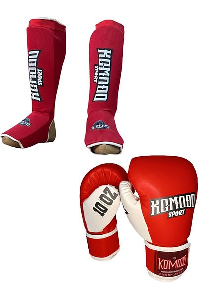 KOMODO SPORT 10 Oz Boxing Gloves - Elastic Textile Kaval Foot Protector