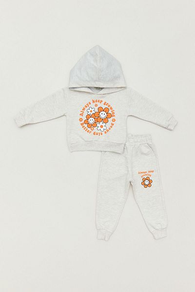 Fulla Moda Printed Hooded Girl's Tracksuit Set
