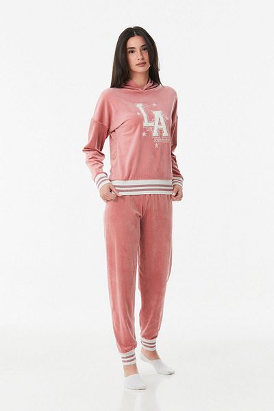 Fulla Moda Set de pijamale cu glugă brodate