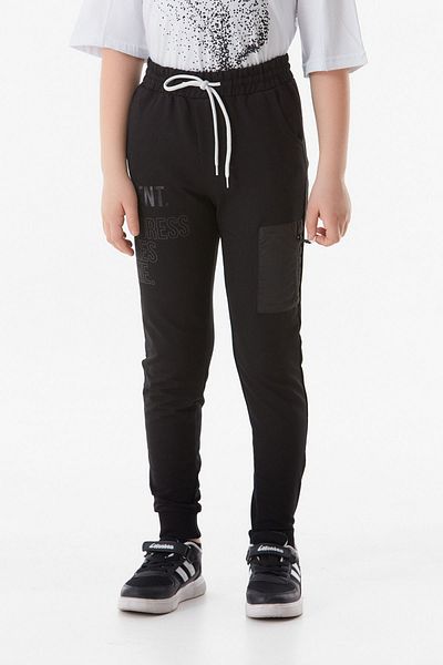 Fulla Moda Αγόρι Jogger Sweatpants με εμπριμέ κείμενο και ελαστική μέση