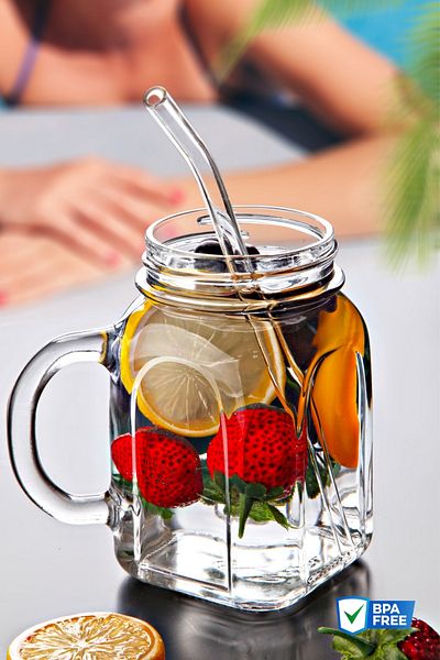 Nandy Home مجموعة هدايا أنابيب زجاجية على شكل برطمان بمقبض