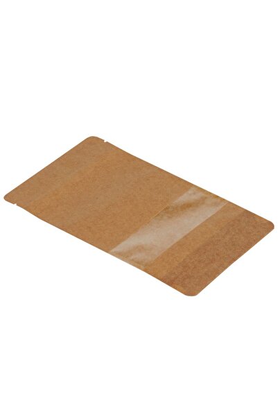 Packanya 13 Cm x 22,5 Cm + 3,5 Cm -200 Adet Kraft Dar Pencereli Doypack