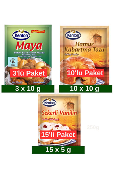 Kenton Kuru Hamur Maya 3x10 g Hamur Kabartma Toz 10x10 g Şekerli Vanilin 15x5 g
