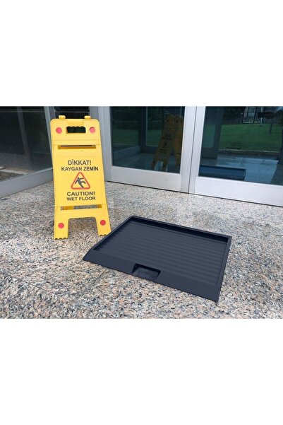 Image Kauçuk Havuzlu Hijyen Kapı Önü Paspası - Dalga Desen - 52 X 60 Cm.